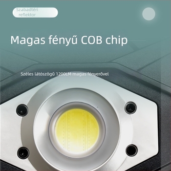 Multifunkciós munka lámpa nagy fényerővel, USB világítás, akkumulátoros működés, 20W, 6600 mAh, fényforrás: izzó, hatótáv 50 m alatt