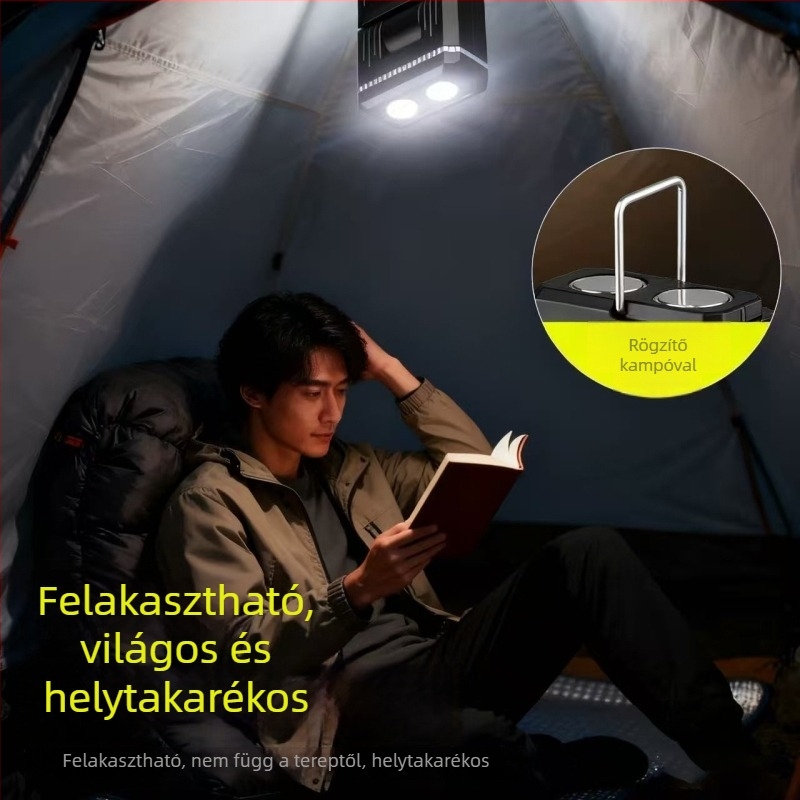 Kempinglámpa 180°-ban forgó fejjel, nyújtható függesztés, újratölthető LED 10W, 3,7V