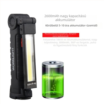 LED munkalámpa USB-töltésű, összecsukható mágneses, 3V 3W, kültéri használatra