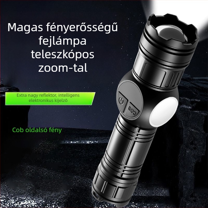 Kézi elemlámpa Yt-887, 60W, 350 lm, teleszkópos zoom
