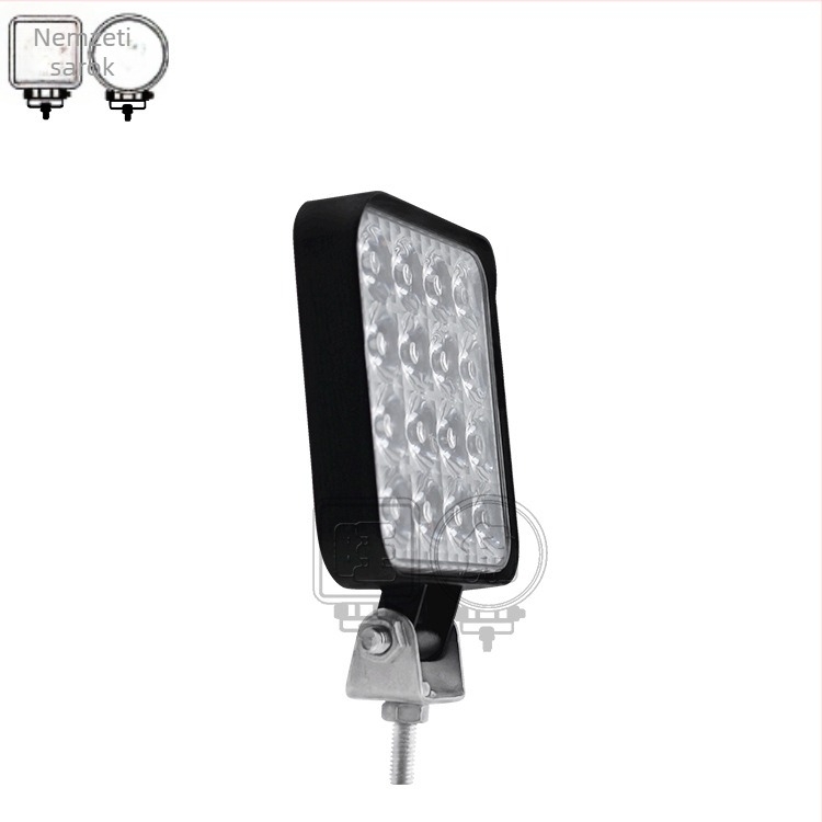 Mong Kok négyzet alakú LED reflektor motorokhoz, 48W, 12V, 5000 lm, 6500K, Wj-work Light 48W