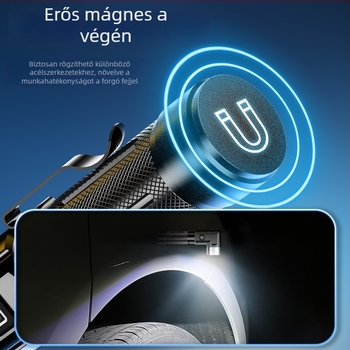 Multifunkcionális L-szögű sarok LED-lámpa, 10W, 1800mAh akkumulátor, alumíniumötvözet test, USB töltés, vészvilágítás és vizsgálat
