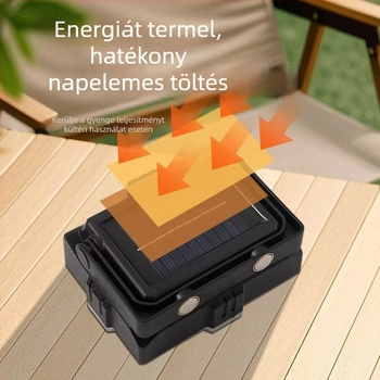 Napelemes multifunkciós vészvilágítás autójavításhoz és otthoni használatra, LED de 5W, 3.7V, újratölthető, induktív kapcsoló, 120 LED, hordozható