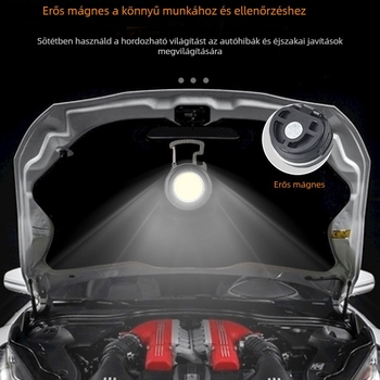 Kulcstartó LED zseblámpa Type-C töltéssel, 5W, 650mAh, alumínium ötvözet ház