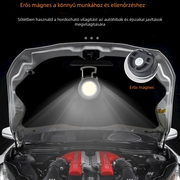 Kulcstartó LED zseblámpa Type-C töltéssel, 5W, 650mAh, alumínium ötvözet ház
