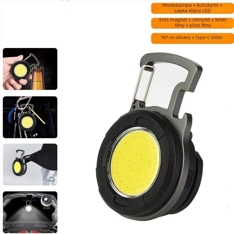 Kulcstartó LED zseblámpa Type-C töltéssel, 5W, 650mAh, alumínium ötvözet ház
