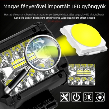 Autó LED munkalámpa 12V, 6000 lm, 6500K, 50 000 óra, LED 3030