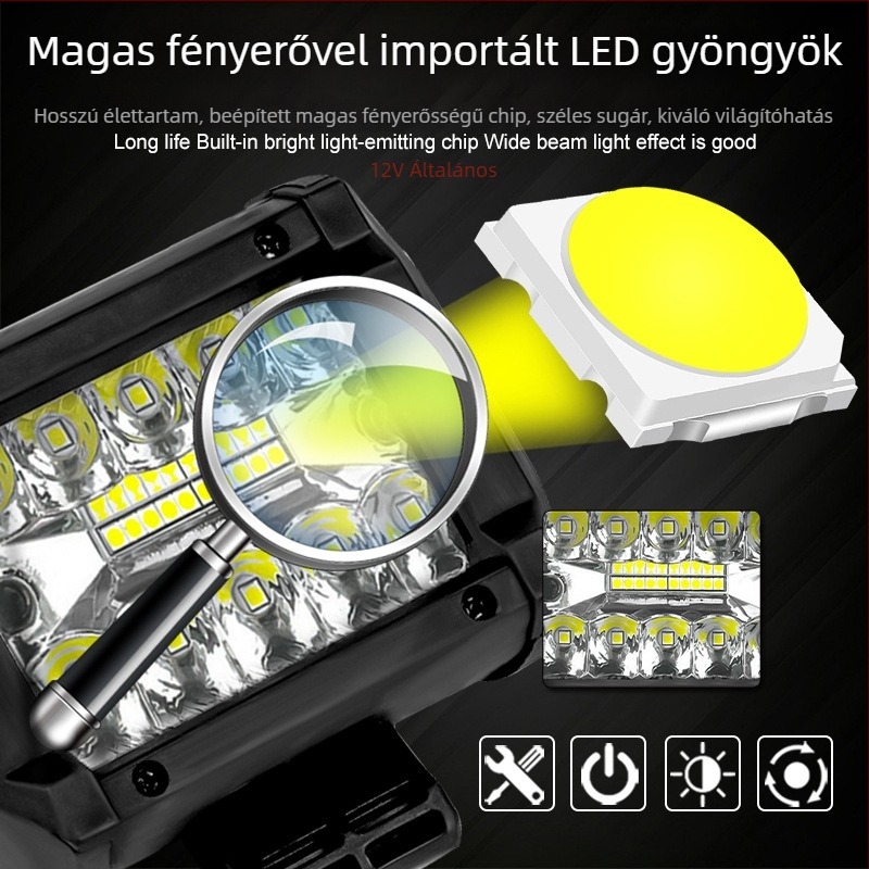 Autó LED munkalámpa 12V, 6000 lm, 6500K, 50 000 óra, LED 3030