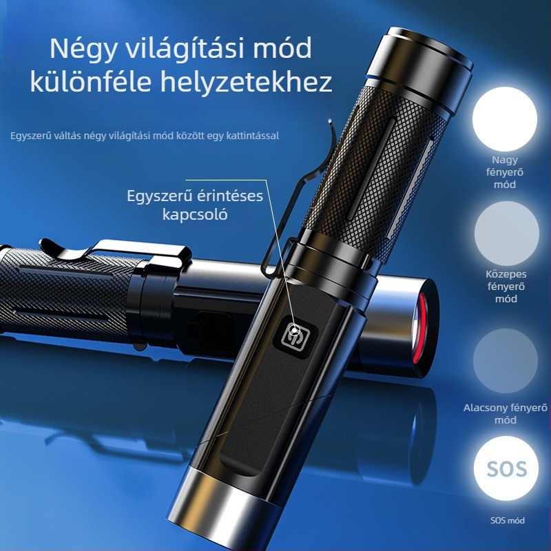 Többfunkciós L-alakú sarok LED zseblámpa, 10W, 1800mAh, USB töltés, alumíniumötvözet