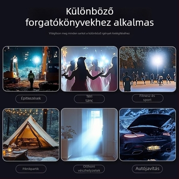 Walmon W06 Kültéri mágneses LED munkalámpa autójavításhoz, ultra fényes, 2000 lm, újratölthető, 50 W