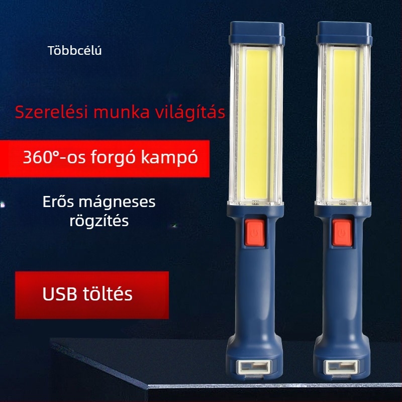 LED munka lámpa mágnessel, 5200mAh akkumulátor, COB LED, 10W