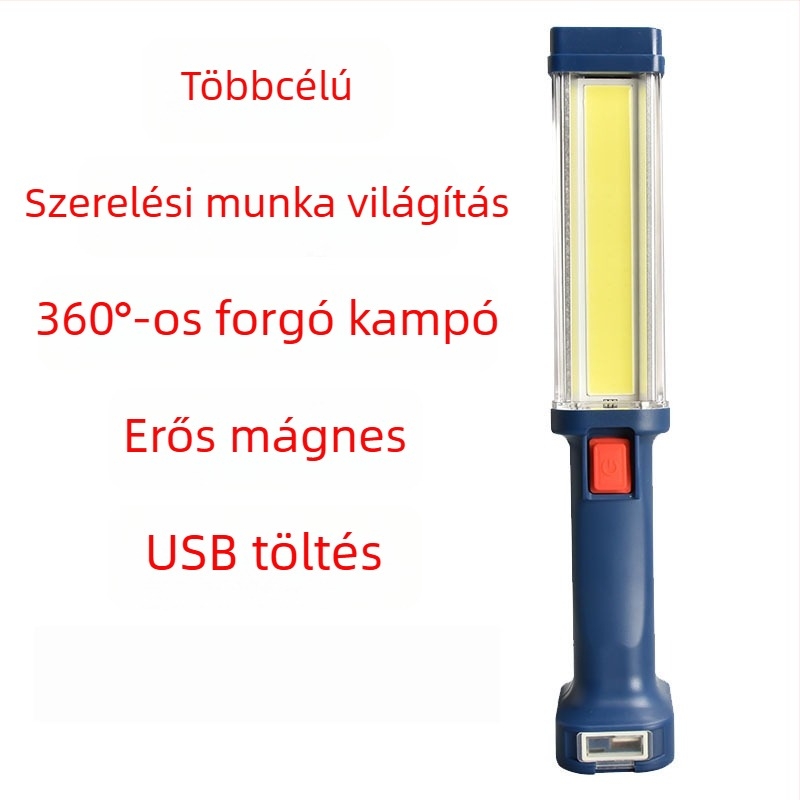 LED munka lámpa mágnessel, 5200mAh akkumulátor, COB LED, 10W