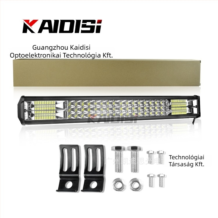 Autó LED munkalámpa, háromsoros szalag, 288W, 24V, 8000 lm, 6000K, Alumínium