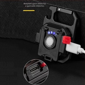 Kulcstartó COB zseblámpa USB töltéssel, 10W COB fényforrás, multifunkcionális munka lámpa