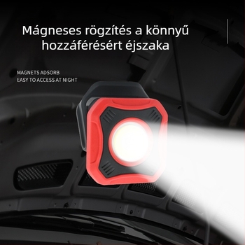 COB munka lámpa, hordozható állítható kültéri ellenőrző lámpa mágneses rögzítéssel, 8W, 3.7V, 350 lm, 6500K, SQ01 modell