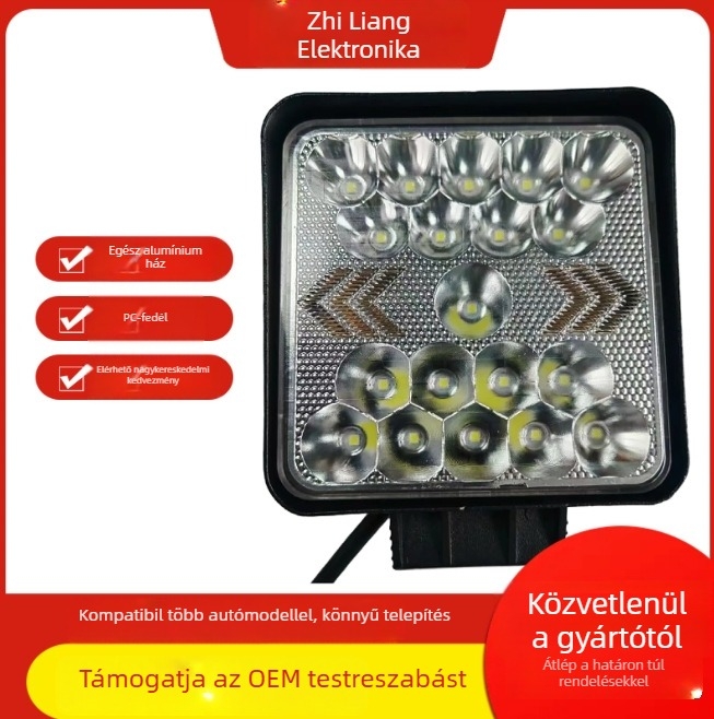 LED munka lámpa spotlámpa gépekhez | 57W | 9-32V | 6000 lm | 6500K | alumínium öntött ház