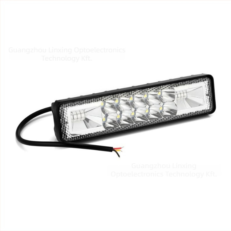 Autó LED munkalámpa, kétsoros 16 LED-del, 48W, 12V, 8000lm, élettartam 30 000 óra