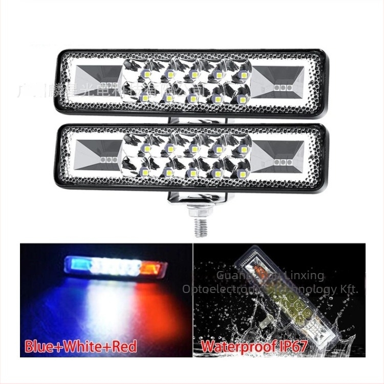 Autó LED munkalámpa, kétsoros 16 LED-del, 48W, 12V, 8000lm, élettartam 30 000 óra