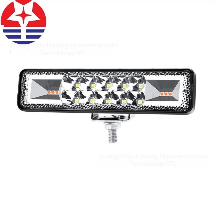 Autó LED munkalámpa, kétsoros 16 LED-del, 48W, 12V, 8000lm, élettartam 30 000 óra
