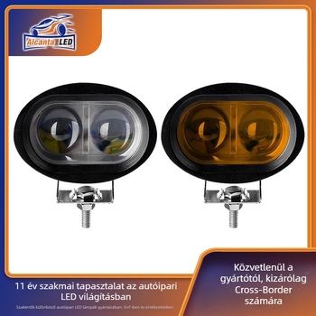 LED figyelmeztető munka lámpa 4D konvex lencsével, tolató világítás (20W, 12V, 2000LM, LED)