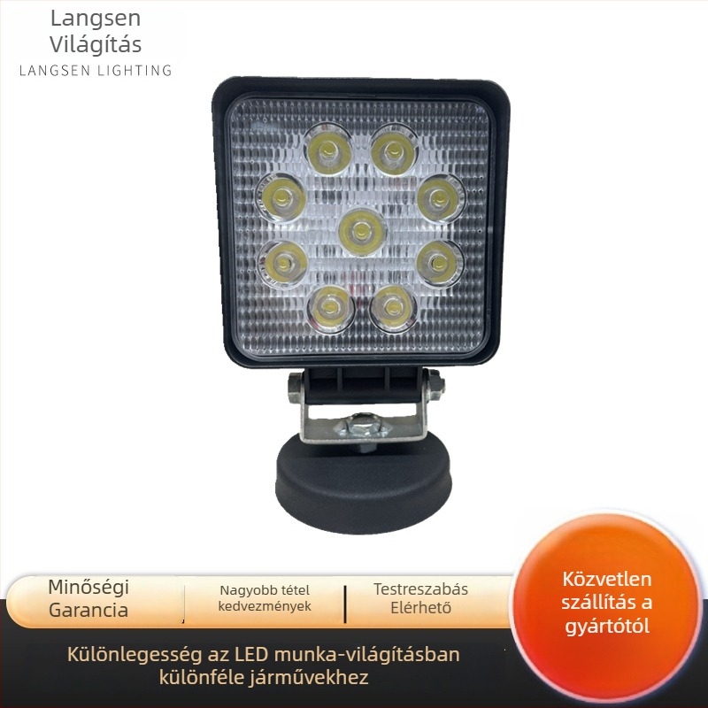 LED autós munkalámpa, 27W, 12-80V, 900 lm, 6500K, 9 LED