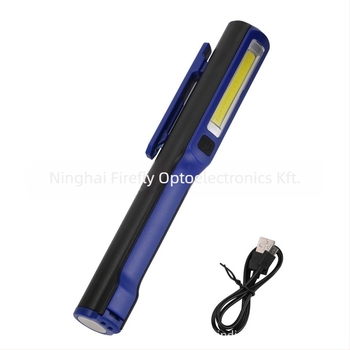 Toll alakú LED munka lámpa USB töltéssel, ABS test, 3W, 1800 mAh akkumulátor, klip és mágneses javítás funkció, 500 m-ig terjedő sugárzás