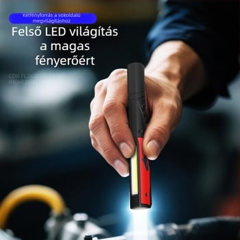 COB kompakt kézi munkalámpa mágneses vizsgálati LED-del, 400 lm, állítható fényerő, modell G60