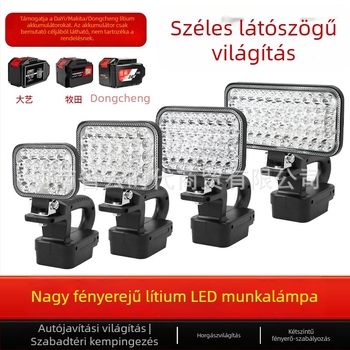 Lítiumakkumulátoros hordozható munka- és vészvilágítás, kempingezéshez és építkezésekhez, több méretben