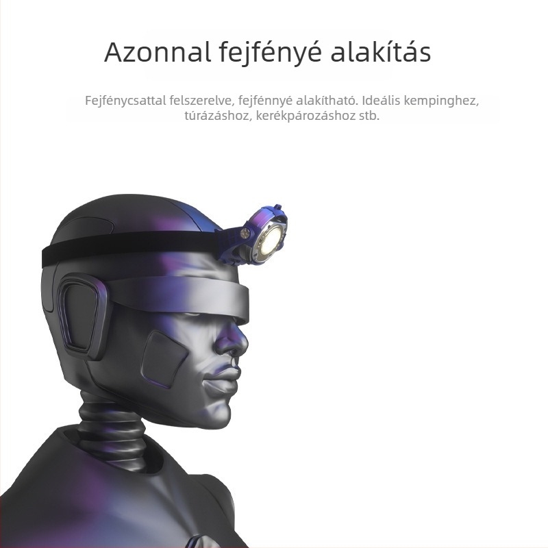 Újratölthető kültéri COB munkalámpa mágneses rögzítéssel, 360° világítás, IP55, 10W, 3.7V, 350 lm