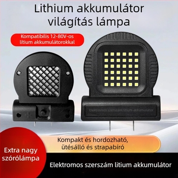 LED lítium akkumulátoros hordozható munkalámpa kültéri kempinghez és javításokhoz, univerzális eszköz-kompatibilitás, 21W LED, 85V, 300mA, 30 000 h, 300 lm