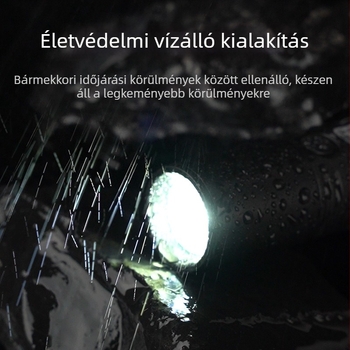 LED oldalsó fényű zseblámpa — 10W, esőálló, mini munkafény, 600 mAh akkumulátor, ütésálló, síp, többfunkciós