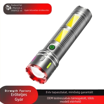 Hordozható zseblámpa fehér lézerfénnyel, 20W, 3600mAh, 200–500 m hatótávolság, 4–6 óra üzemidő