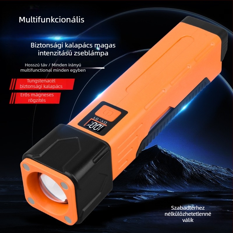 LED munka lámpa COB-vel, összecsukható mágneses sátorlámpa kültéri használathoz, DY-01 modell, 15W, 18650 elem, töltési idő 1–2 óra, üzemidő 3–5 óra