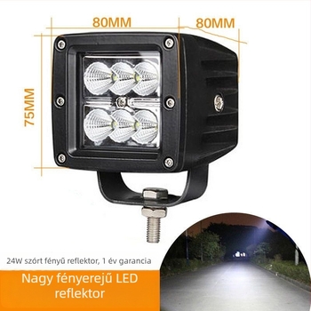 4 hüvelykes 18W négyzetes LED munka lámpa 12–24V járművekhez, tetőlámpa