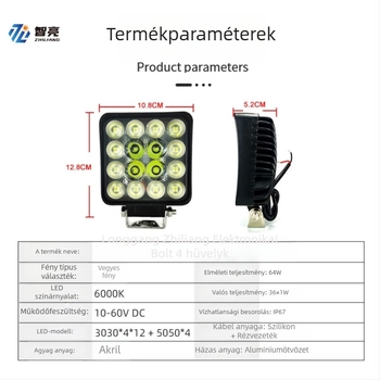 LED világítás exkavátorhoz kettős fókuszú lencsével, 48W, 8160 lm, 6000K, 10-60V, AM001