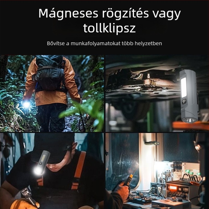 Infravörös lézeres zseblámpa mágneses tollklipszzel - újratölthető LED 10W, hatótáv 100–200 m