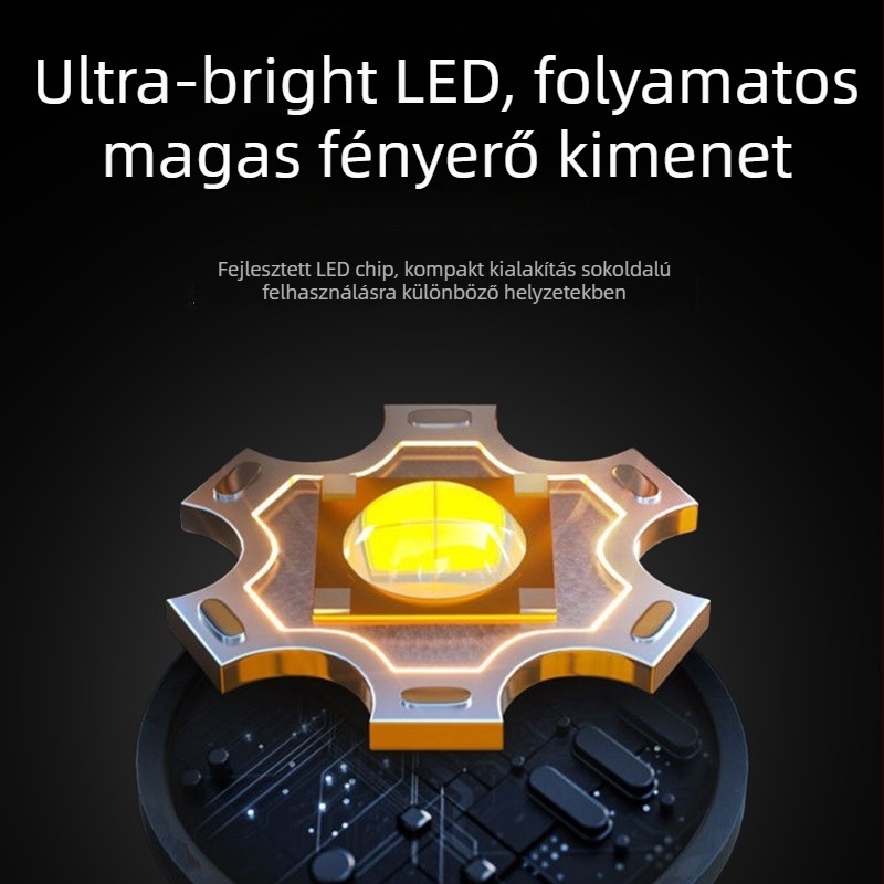 Infravörös lézeres zseblámpa mágneses tollklipszzel - újratölthető LED 10W, hatótáv 100–200 m