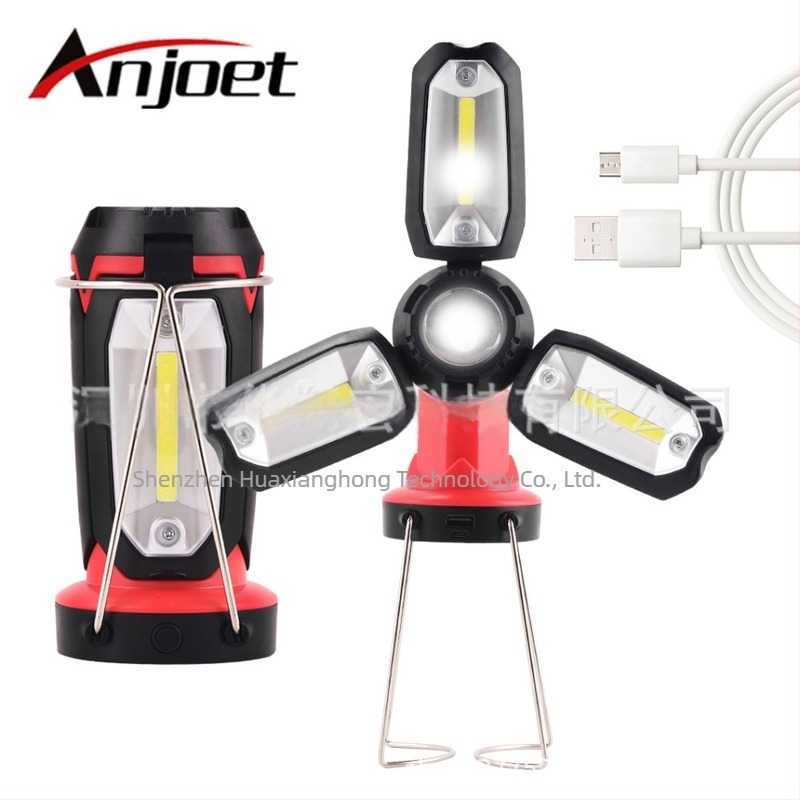 Kültéri többfunkciós LED munkalámpa COB LED-del, USB töltés, kézi dinamó, 5W, 2200mAh