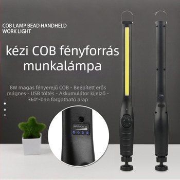 COB munka lámpa erős mágneses kampóval, állítható szögű USB töltéses vizsgálati fény - Modell Stash-5650, Márka Hider, Burkolat ABS, Tömeg 210 g