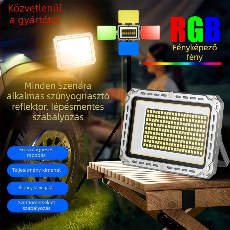 LED munka lámpa mágneses rögzítéssel, lépcsőmentes fényerő-szabályozás, beállítható színhőmérséklet, 20W, IP65