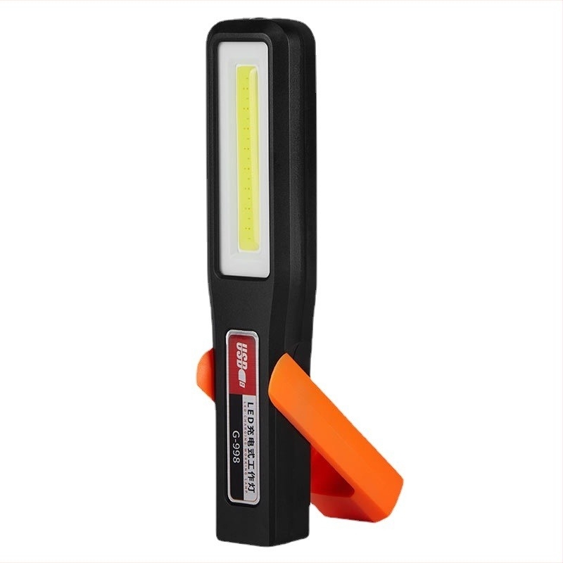 LED munka lámpa mágneses alap, COB+LED világítás, 360° forgás, 5W, 18650-es akkumulátor – újratölthető
