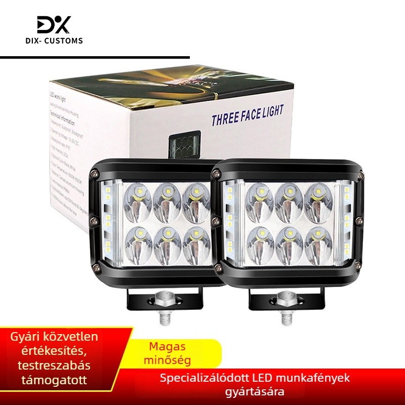 Háromoldalas LED munkalámpa terepjárókhoz – 36W, 12V, 4800 lm, 6000K, 30000 h