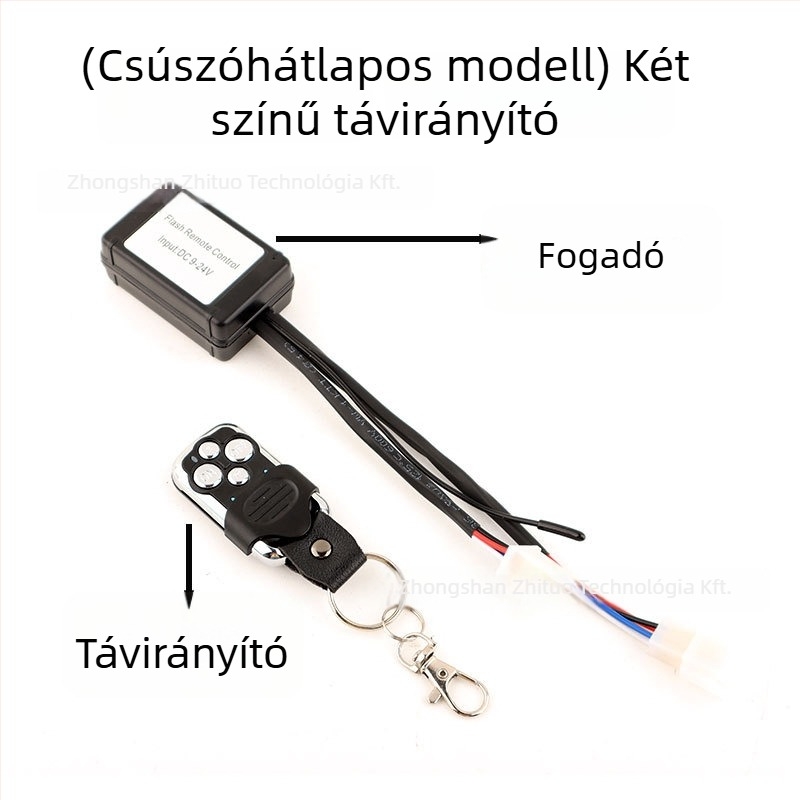 Autó LED villogó vezérlő vezeték nélküli távirányítóval – LED munkafény sáv, off-road járművekhez, 12–24V univerzális, Teljesítmény: 5