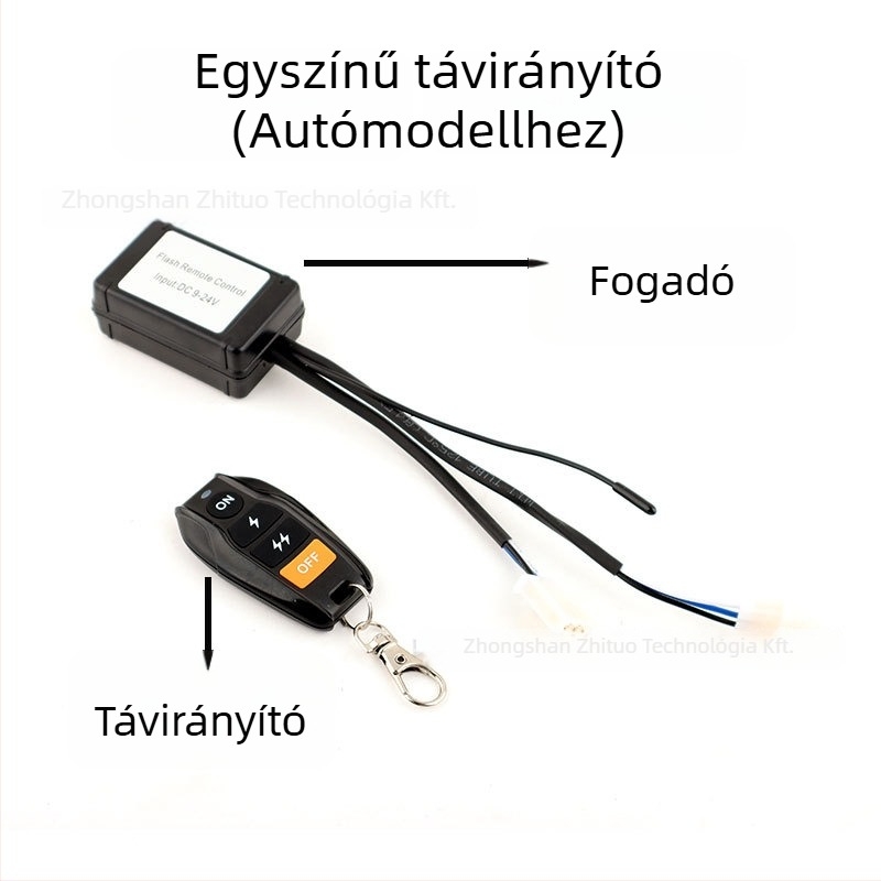 Autó LED villogó vezérlő vezeték nélküli távirányítóval – LED munkafény sáv, off-road járművekhez, 12–24V univerzális, Teljesítmény: 5