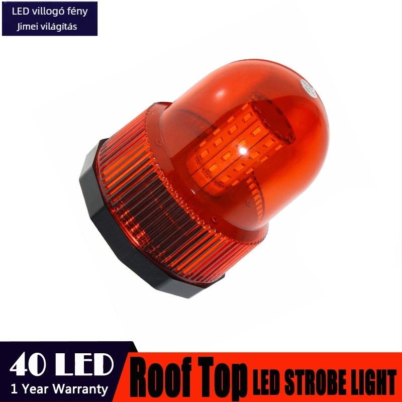 Gépjármű tető LED figyelmeztető lámpa, 40 LED, 20W, 12-24V, modell 821, PC + mágneses kivitel