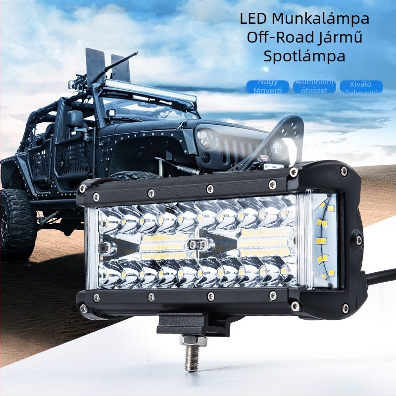 25W autó LED munkalámpa, 7 hüvelykes téglalap alakú LED spotlámpa off-road járművekhez, első lökhárító és tető világítás