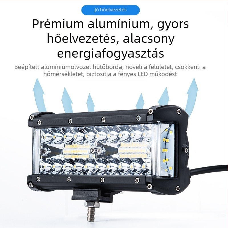 25W autó LED munkalámpa, 7 hüvelykes téglalap alakú LED spotlámpa off-road járművekhez, első lökhárító és tető világítás