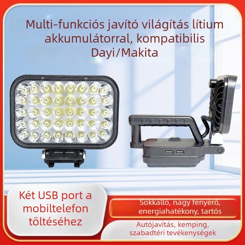 Dingdinghu lítium-akkumulátoros sátorlámpa LED-del, vészvilágítás és telefon töltés, akkumulátoros javító lámpa, modell 5685