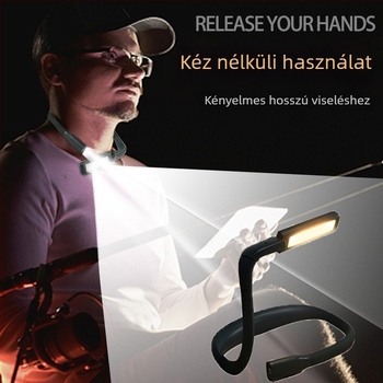 Indukciós horgász fény nyakba akasztott kialítással, hordozható 2.5W LED-lámpa, újra tölthető 18650-es akkumulátor, élettartam 50 000 óra, töltési idő 3 óra