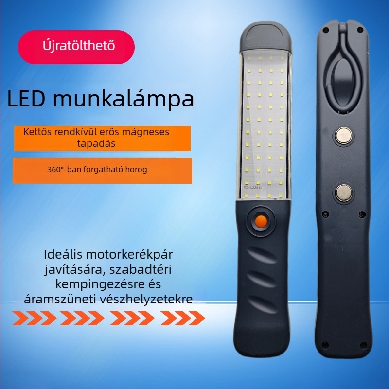 Tölthető LED munkalámpa mágneses rögzítéssel, 100W, 2600mAh